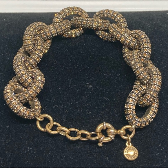 J. Crew Pave Crystal Chunky Chain Link Bracelet - Picture 2 of 9